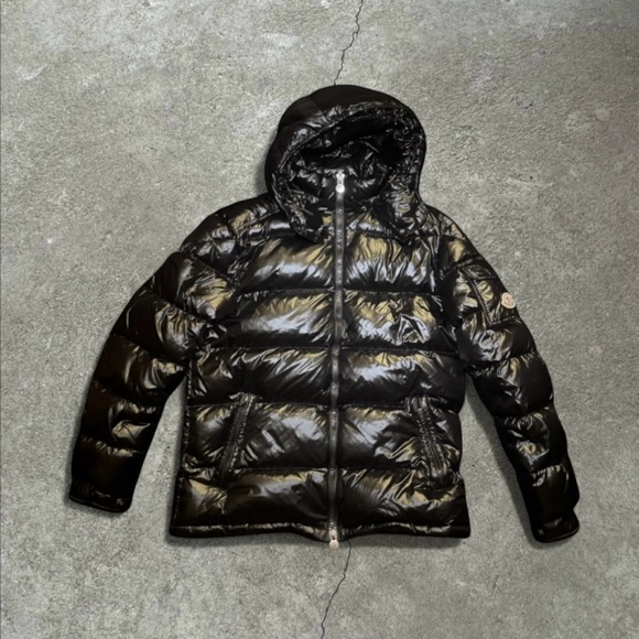 Moncler Glossy Black Jacket with Comic Detail - Picture 1 of 7